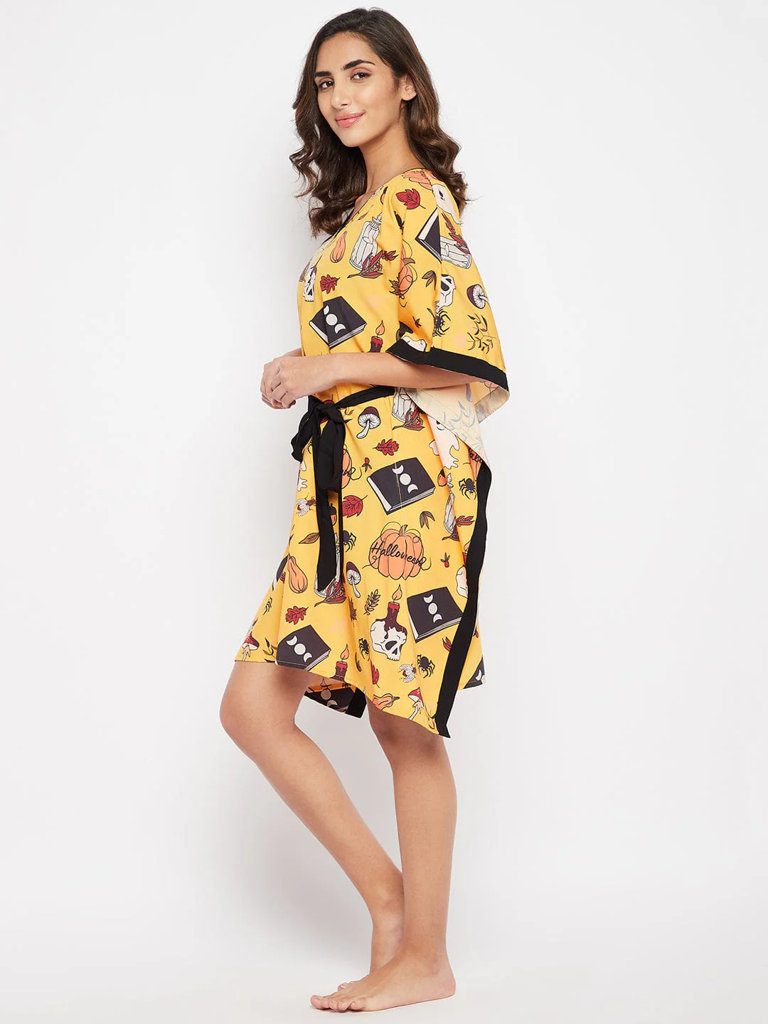 Yellow Comfort Fit Halloween Kaftan Dress - Image 3