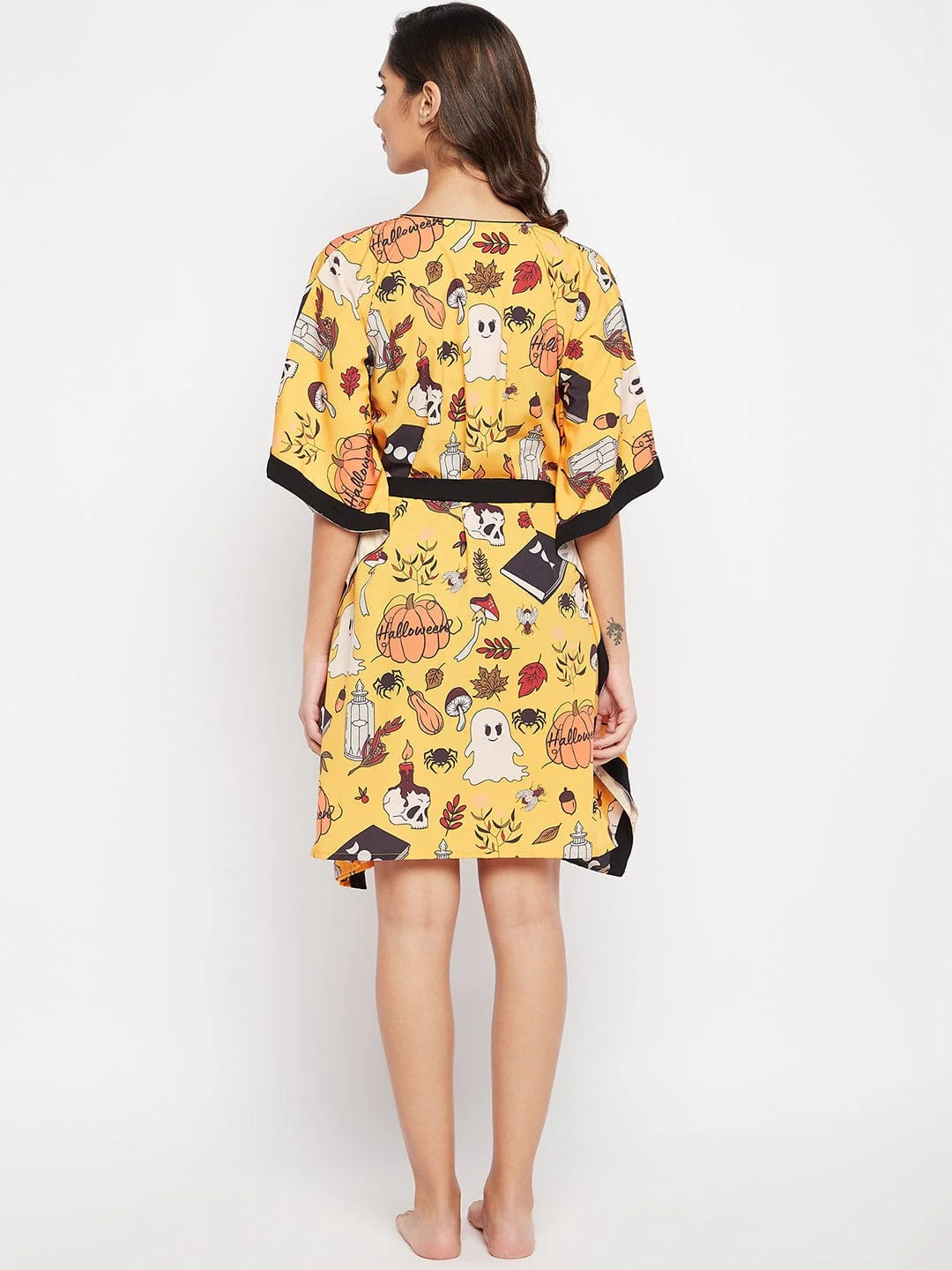 Yellow Comfort Fit Halloween Kaftan Dress - Image 5