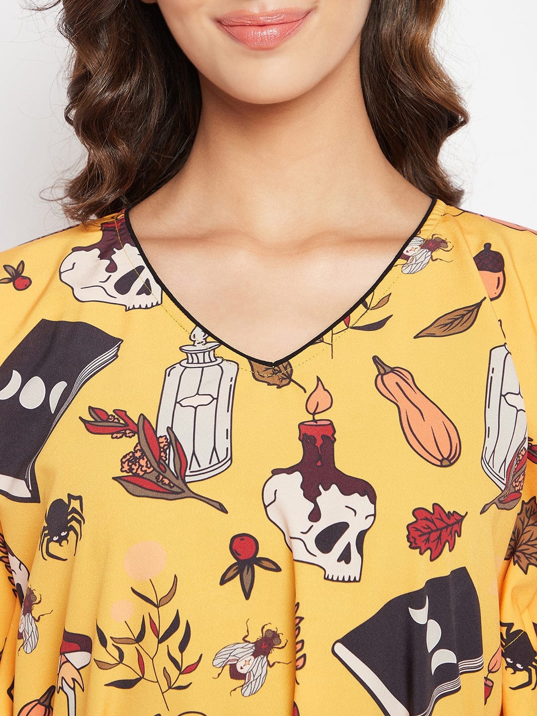 Yellow Comfort Fit Halloween Kaftan Dress - Image 6