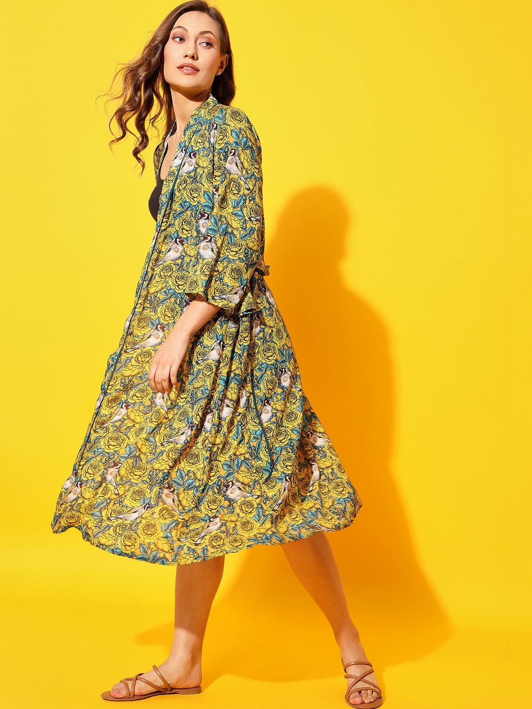 Yellow Daisies Kimono Cover-Up - Image 3